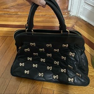 Betsey Johnson Black and Gold Bows Bag